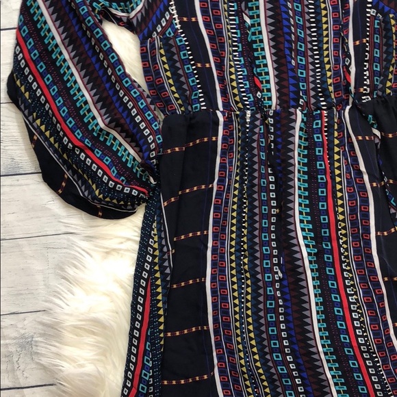 Parker Hammock Silk Hedra Striped Geometric Dress - Picture 5 of 8